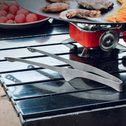 Titanium BBQ Tongs Outdoor Camping Ultralights Steak Clip Barbecue Anti-scalding Tea Cup Tweezer Tableware Toast Tongs