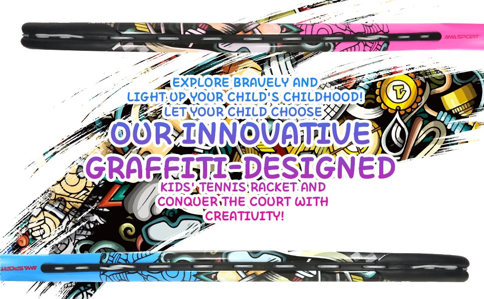 AMASPORT Kids Tennis Racket 17” with Carry Bag – Set for Boys & Girls (Ages 3–8)