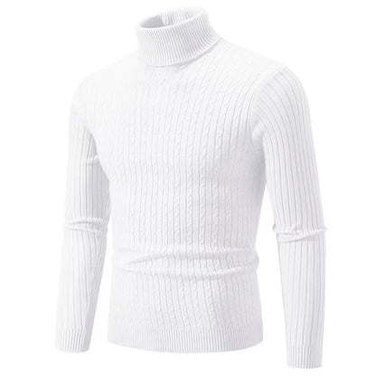 Men’s Classic High Neck Sweater – Warm Knitted Turtleneck Pullover
