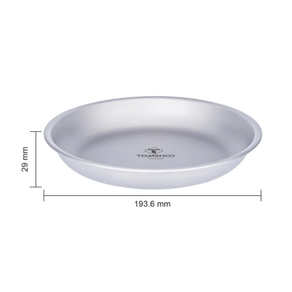 Tomshoo Titanium Round Camping Plate Outdoor Ultralight Portable Tableware Cookware Backpacking Dinner Plate Travel Tableware