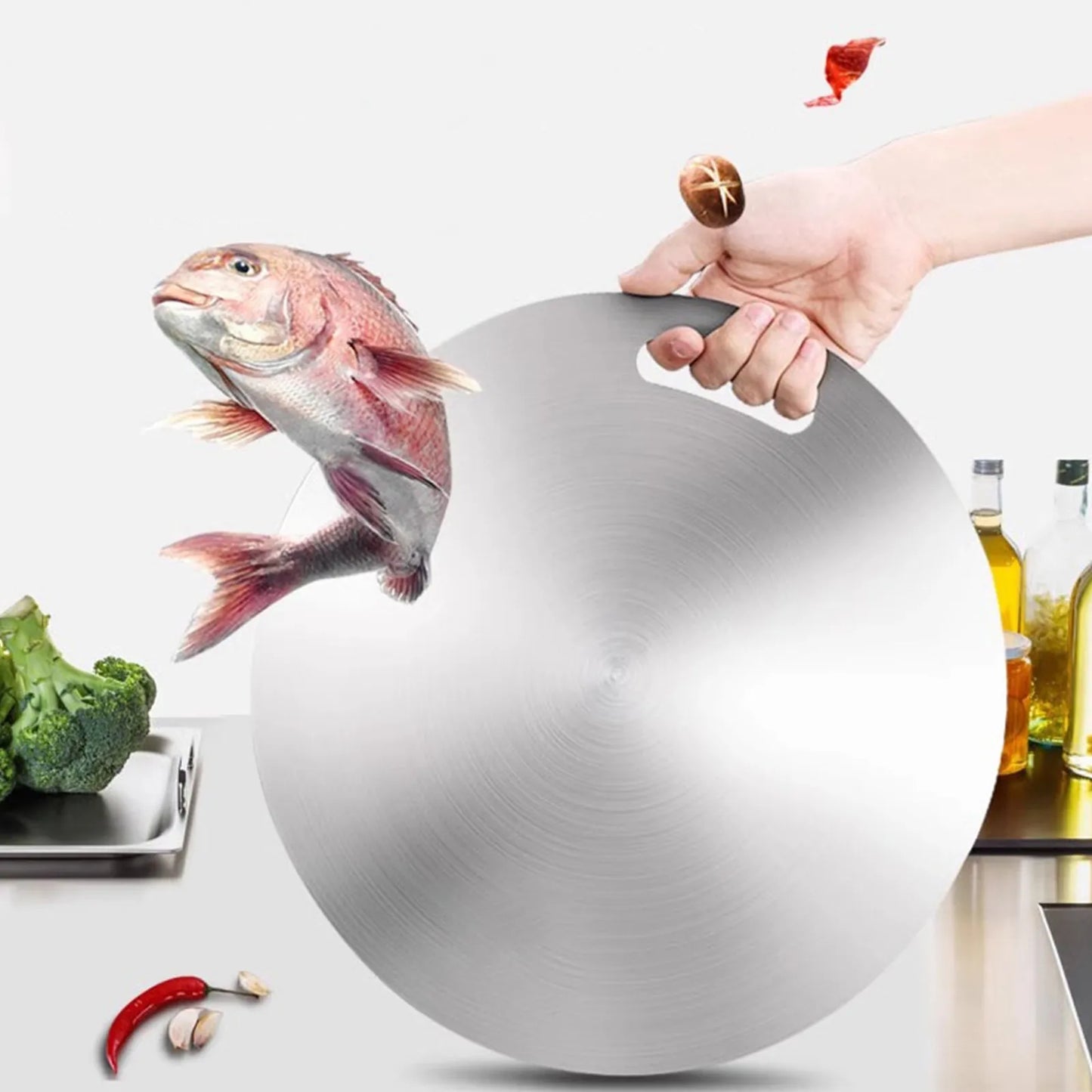 Titanium Cutting Boards for Kitchen Stainless Steel Thickened Food Grade Portable Fruit Vegetable Household Cutting Board