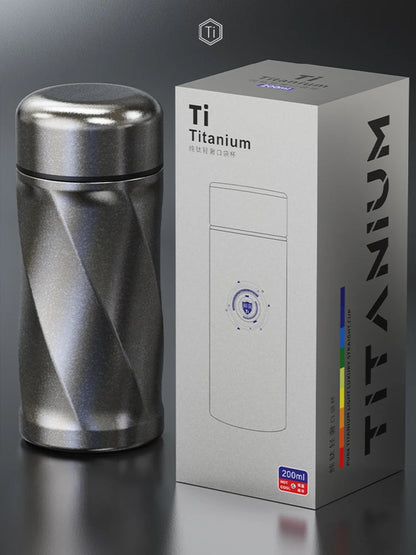 Mini Pocket Titanium Mug Tumbler 200ML Tea Infuser Separation titane Thermos Bottle for Coffee Vacuum Flask Cup termo titanio