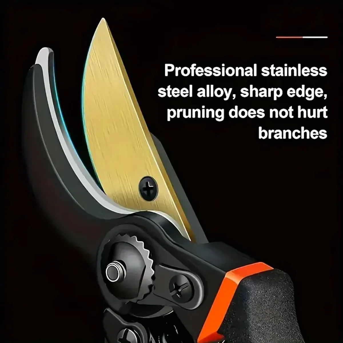 Professional Titanium Bypass Pruning Shears Garden Hand Pruners Lightweight Ergonomic Non-slip Handles SK-5 Steel Durable