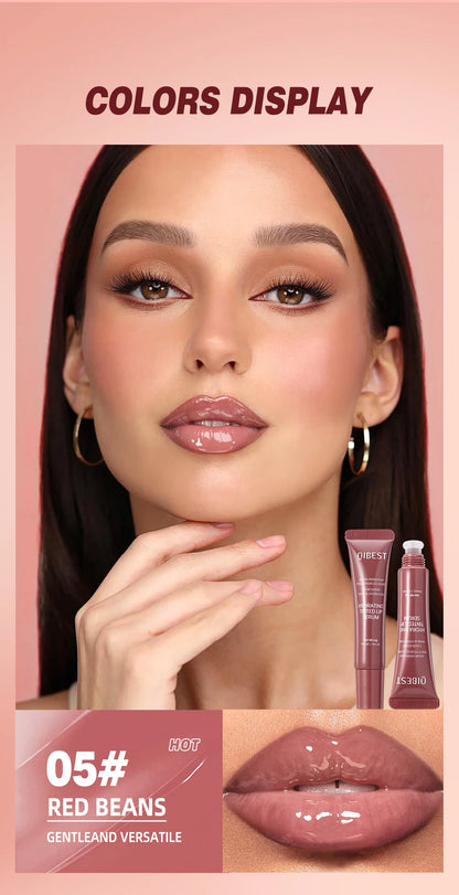 Nude Brown Plumping Lip Gloss | Moisturizing Transparent Lip Oil | Long-Lasting Hydrating Gloss for Smooth Lips