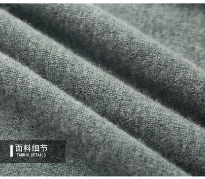 Men’s Cashmere Wool Sweater – Elegant Turn-Down Collar Knitwear for Autumn & Winter