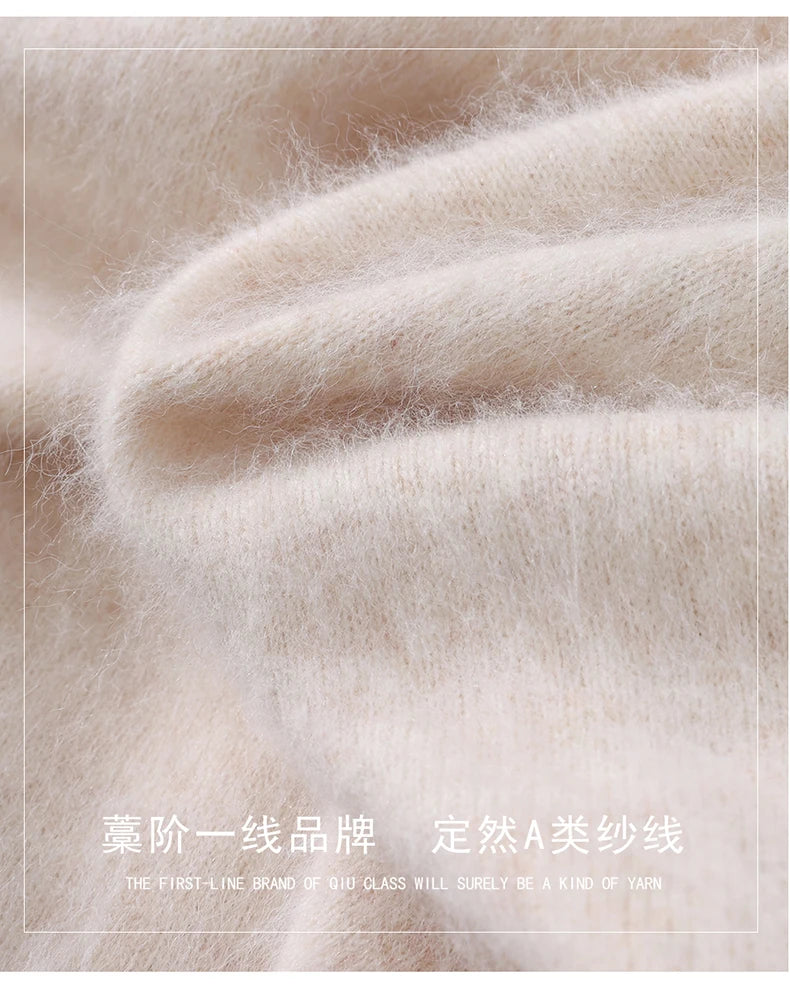 Men’s 100% Pure Mink Cashmere V-Neck Sweater –  for Autumn & Winter