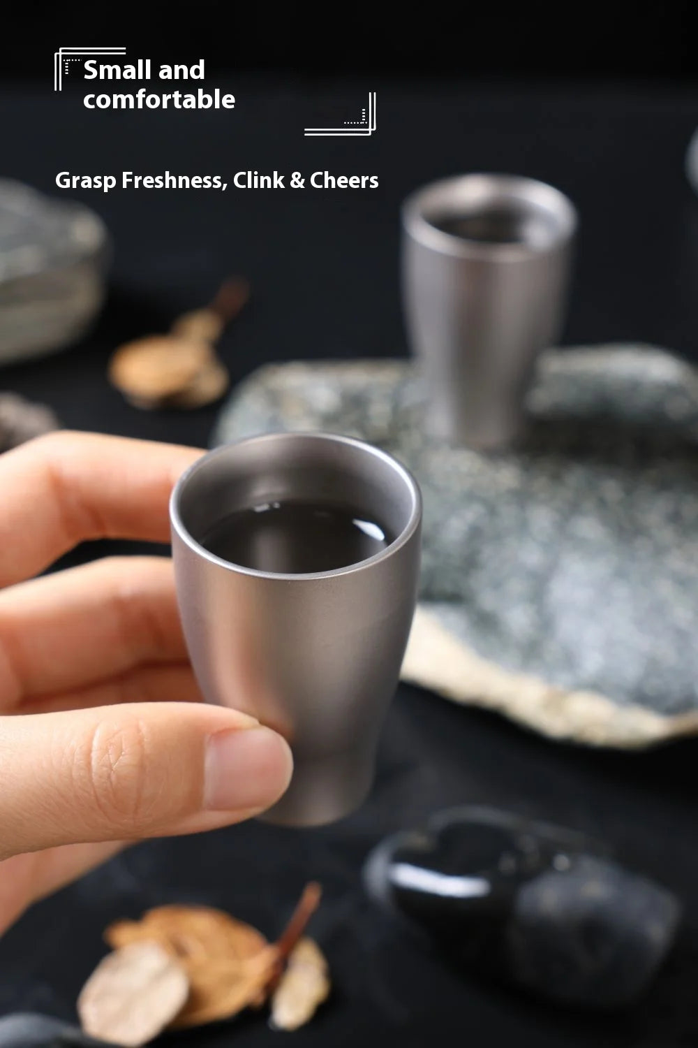 Pure Titanium Small Shot Glass Thickened Single Layer Titanium Alloy Drinking Cup For Hard Liquor And White Wine Outdoor Tools