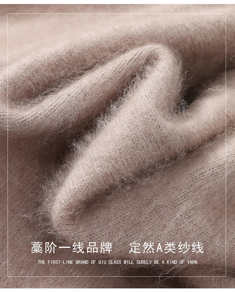 Men’s 100% Pure Mink Cashmere V-Neck Sweater –  for Autumn & Winter