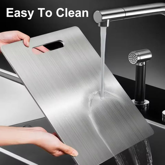 Titanium Stainless Steel Cutting Board – Durable, Double-Sided & Easy to Clean