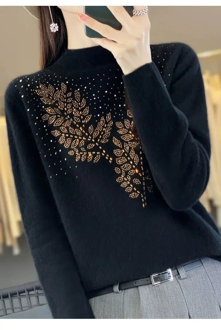 Women Sweaters Thick Warm Autumn Winter Mock