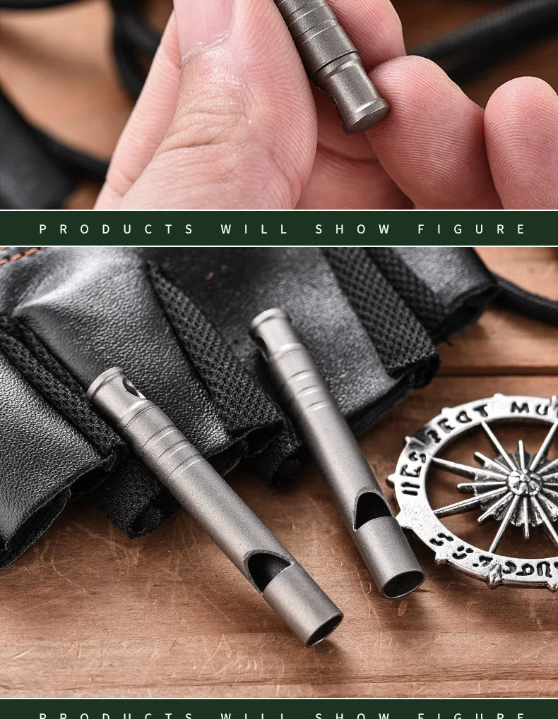 Titanium alloy single tube  whistle referee whistle outdoor high decibel camping picnic training EDC small tool
