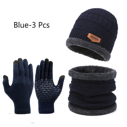 Winter Windproof Hat Gloves Scarf Set for Men Women,Touchscreen Gloves for Cold Weather, Warm Gift Set