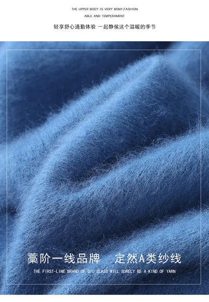 Men’s 100% Pure Mink Cashmere V-Neck Sweater –  for Autumn & Winter