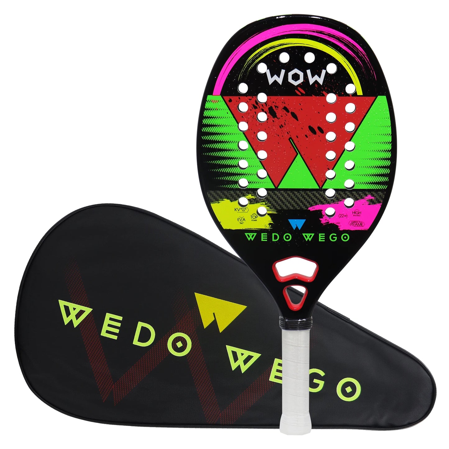 WEDO WEGO 3K/12K Kevlar Carbon Fiber Beach Tennis Racket –