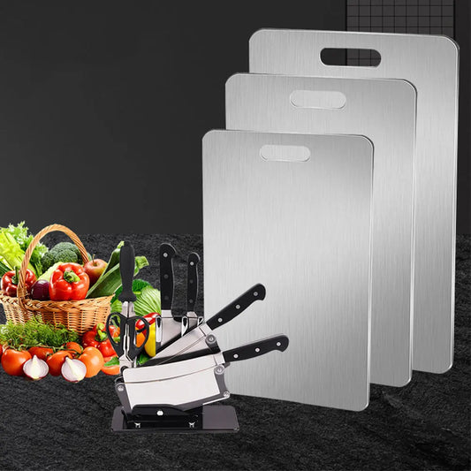 Titanium Stainless Steel Cutting Board – Durable, Double-Sided & Easy to Clean