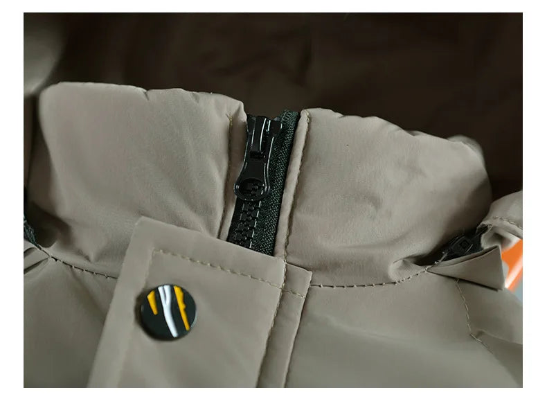 Boys’ Winter Thick Hooded Coat – Warm Fur Collar Jacket