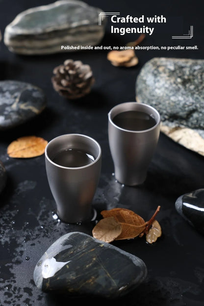 Pure Titanium Small Shot Glass Thickened Single Layer Titanium Alloy Drinking Cup For Hard Liquor And White Wine Outdoor Tools