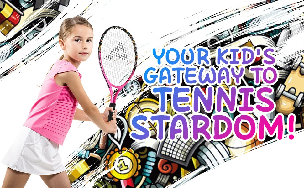 AMASPORT Kids Tennis Racket 17” with Carry Bag – Set for Boys & Girls (Ages 3–8)