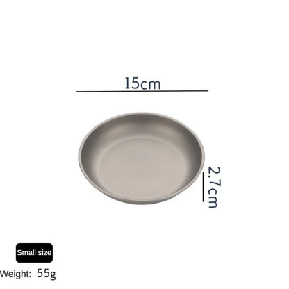 Pure Titanium Camping Plate – Lightweight, Antibacterial & Eco-Friendly Outdoor Tableware