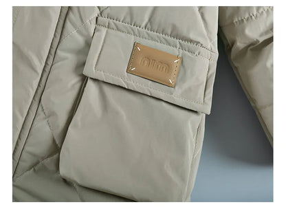 Boys’ Winter Thick Hooded Coat – Warm Fur Collar Jacket