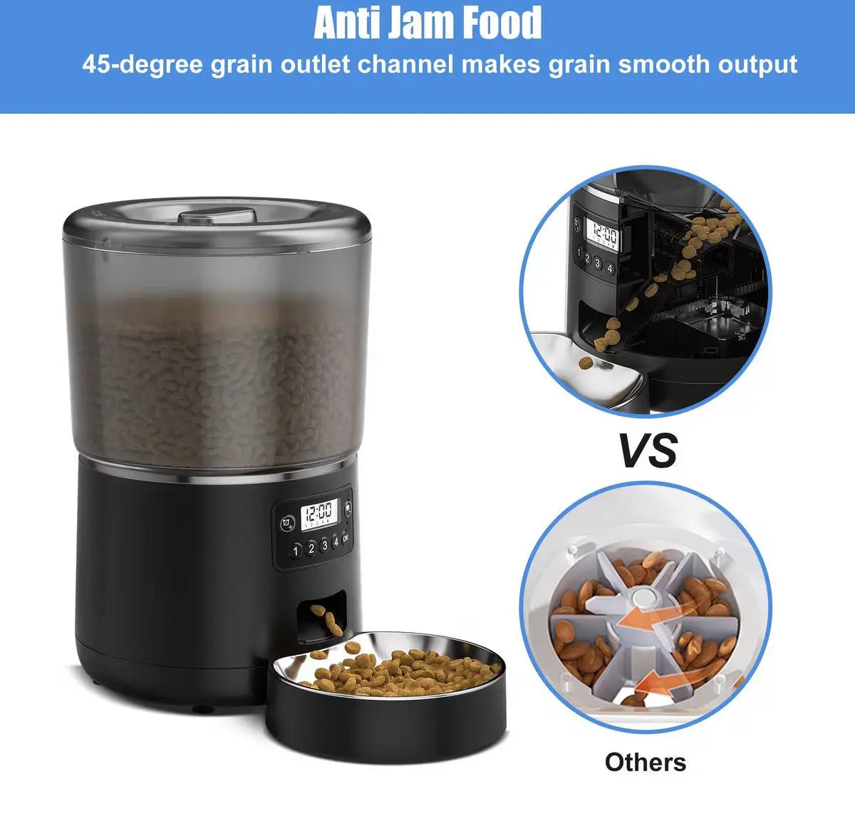 WiFi Smart Automatic Cat Feeder 4L – App Controlled Pet Food Dispenser with Timer, Voice Recorder & Dual Power System