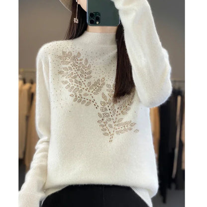 Women Sweaters Thick Warm Autumn Winter Mock