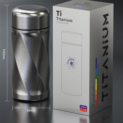 Mini Pocket Titanium Mug Tumbler 200ML Tea Infuser Separation titane Thermos Bottle for Coffee Vacuum Flask Cup termo titanio