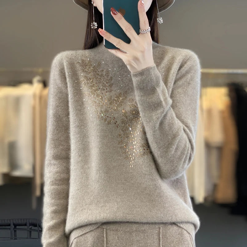 Women Sweaters Thick Warm Autumn Winter Mock
