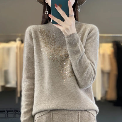 Women Sweaters Thick Warm Autumn Winter Mock