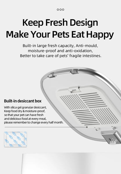 ROJECO Smart Automatic Cat Feeder – WiFi Pet Food Dispenser with Timer