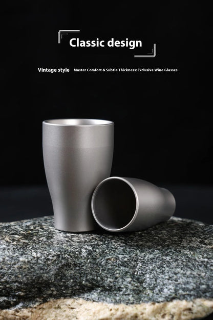 Pure Titanium Small Shot Glass Thickened Single Layer Titanium Alloy Drinking Cup For Hard Liquor And White Wine Outdoor Tools