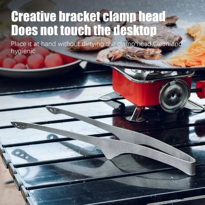 Titanium BBQ Tongs Outdoor Camping Ultralights Steak Clip Barbecue Anti-scalding Tea Cup Tweezer Tableware Toast Tongs