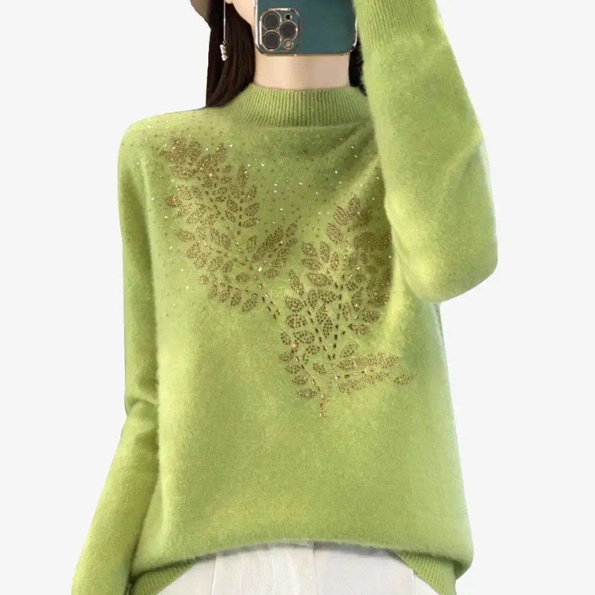 Women Sweaters Thick Warm Autumn Winter Mock