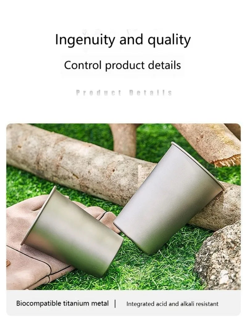 Titanium Beer Mug – Outdoor Camping & Hiking Cup, Lightweight, Durable & Eco-Friendly