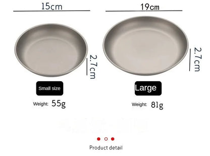 Pure Titanium Camping Plate – Lightweight, Antibacterial & Eco-Friendly Outdoor Tableware