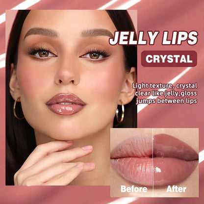 Nude Brown Plumping Lip Gloss | Moisturizing Transparent Lip Oil | Long-Lasting Hydrating Gloss for Smooth Lips