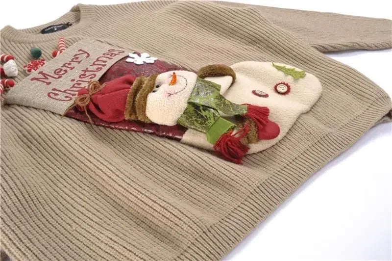 2026 Christmas Embroidery Loose Sweet Simple Jumper Pullover 3D Flower Knit Heavy Knitted Korea Goth New Feminine Tops Sweaters