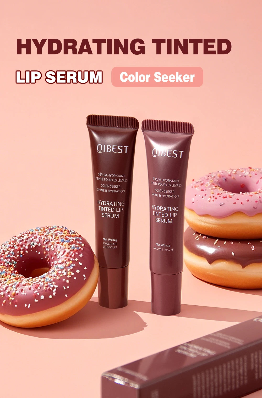Nude Brown Plumping Lip Gloss | Moisturizing Transparent Lip Oil | Long-Lasting Hydrating Gloss for Smooth Lips