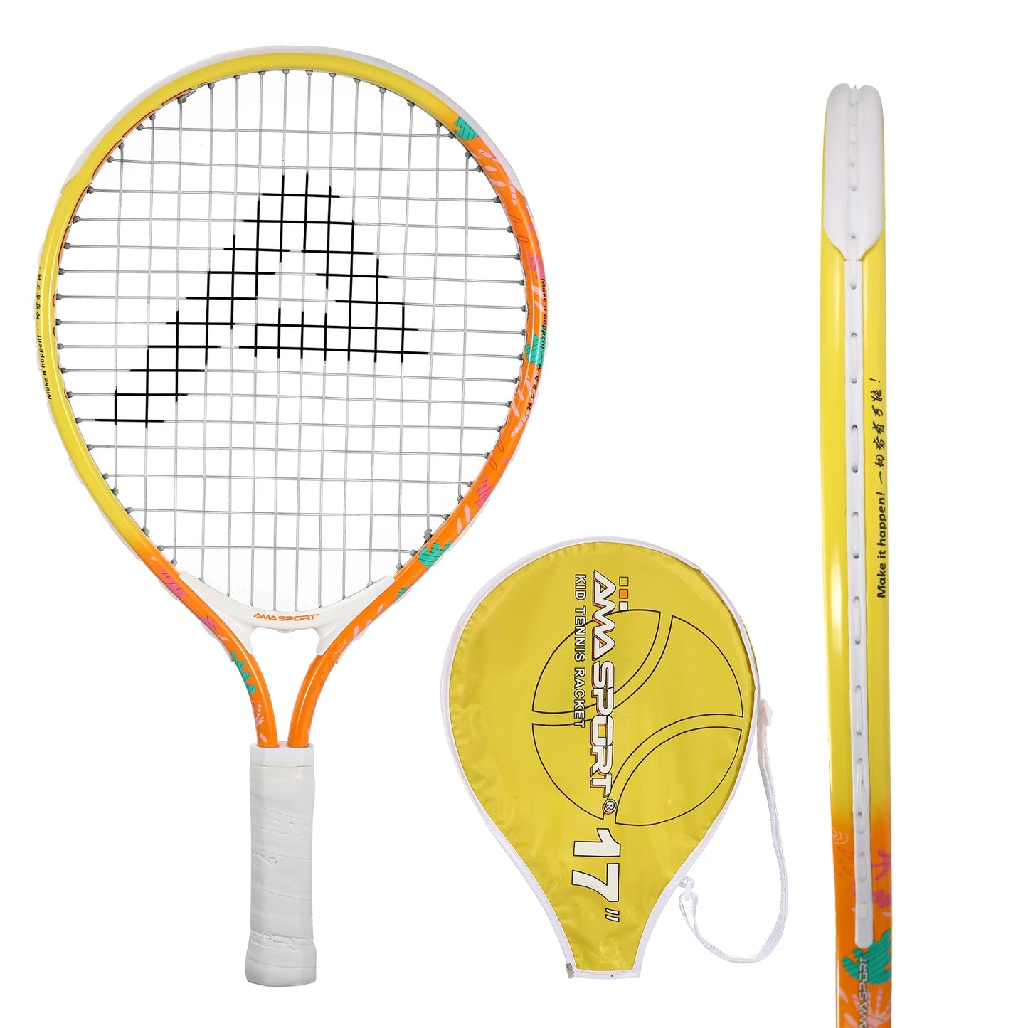 AMASPORT Kids Tennis Racket 17” with Carry Bag – Set for Boys & Girls (Ages 3–8)