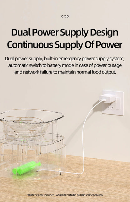 ROJECO Smart Automatic Cat Feeder – WiFi Pet Food Dispenser with Timer