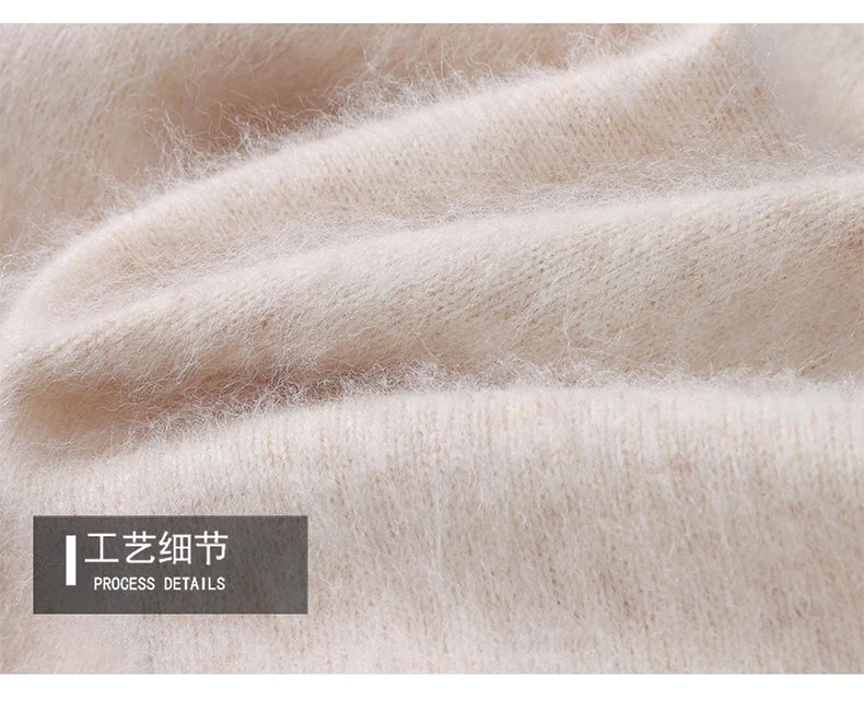 Men’s 100% Pure Mink Cashmere V-Neck Sweater –  for Autumn & Winter