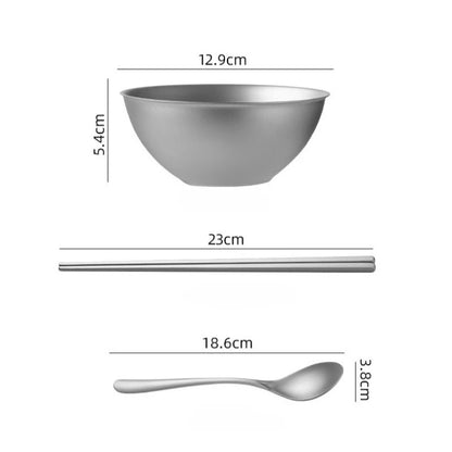 Pure Titanium Double-layer Outdoor Bowl Anti-scalding Heat Insulation Portable Healthy Luxury Bowl Anti-slip Outdoor Tableware