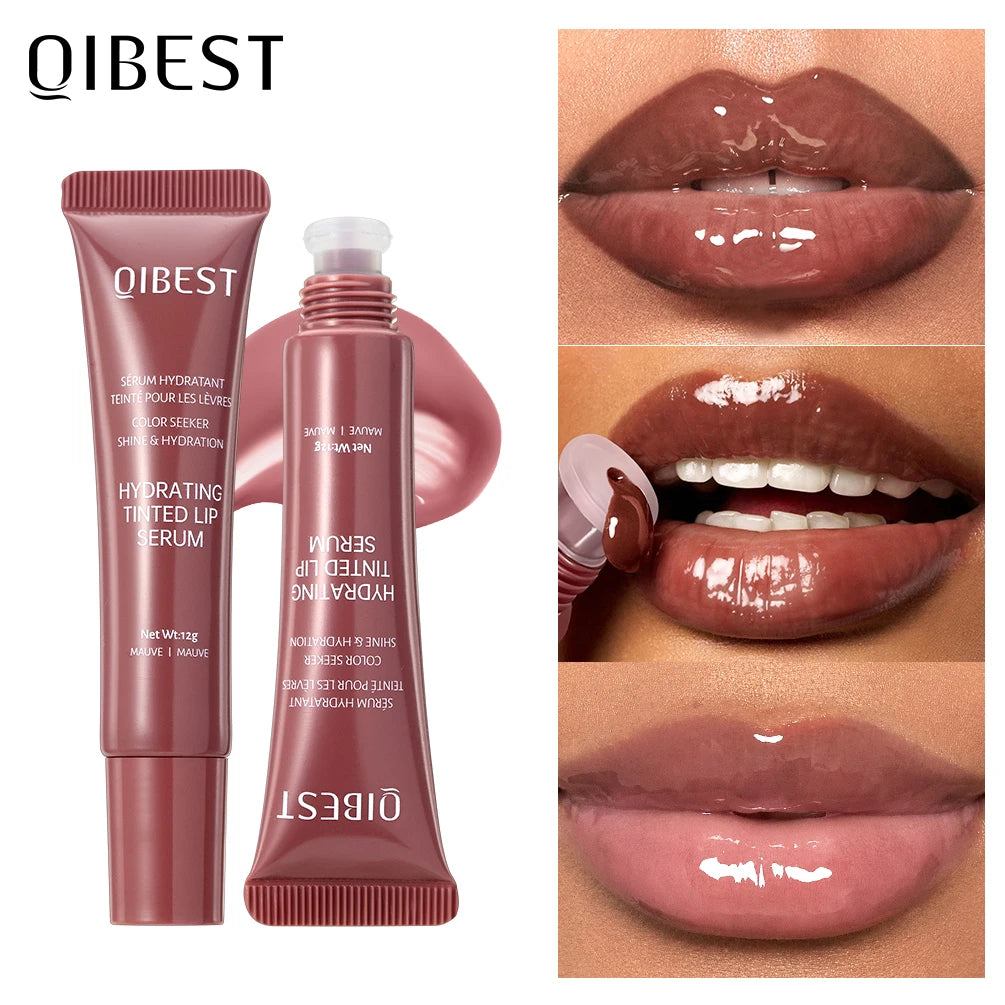 Nude Brown Plumping Lip Gloss | Moisturizing Transparent Lip Oil | Long-Lasting Hydrating Gloss for Smooth Lips