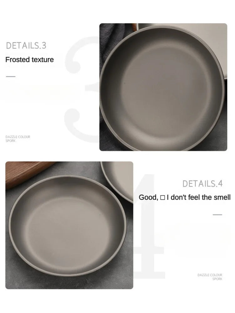 Pure Titanium Camping Plate – Lightweight, Antibacterial & Eco-Friendly Outdoor Tableware