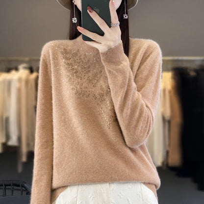 Women Sweaters Thick Warm Autumn Winter Mock