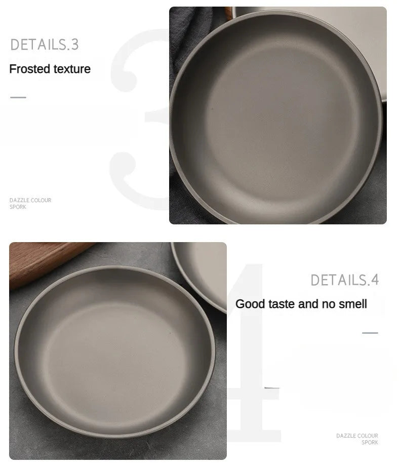 Pure Titanium Camping Plate – Lightweight, Antibacterial & Eco-Friendly Outdoor Tableware