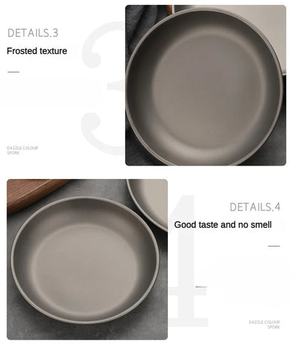 Pure Titanium Camping Plate – Lightweight, Antibacterial & Eco-Friendly Outdoor Tableware