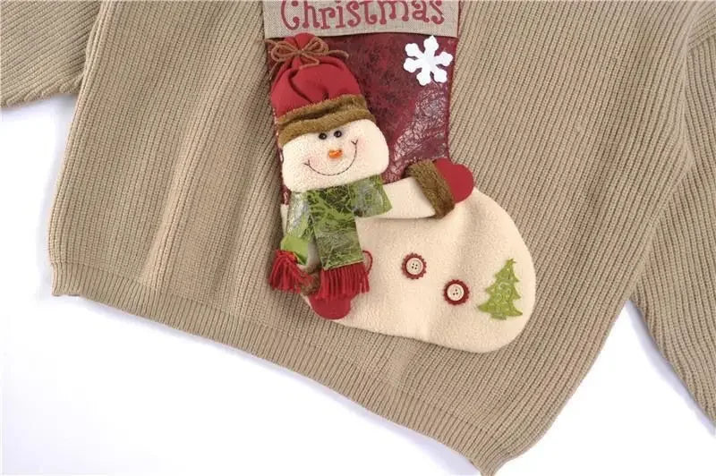 2026 Christmas Embroidery Loose Sweet Simple Jumper Pullover 3D Flower Knit Heavy Knitted Korea Goth New Feminine Tops Sweaters