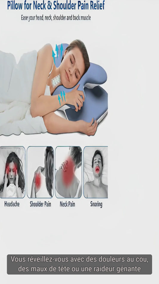 Ergonomic Cervical Memory Foam Pillow – Neck & Shoulder Pain Relief with Ice Silk Pillowcase | Orthopedic Sleeping Support