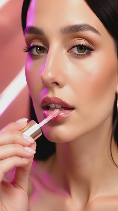 QiBest Crystal Dark Brown Lip Gloss – Waterproof, Hydrating & Long-lasting Mirror Shine”